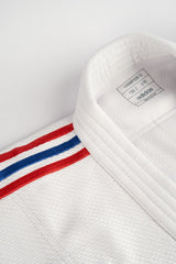 Adidas JU kimono z reprezentančnimi pasovi IJF Champion III Slim fit 730g, belo