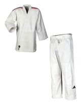 Adidas JU kimono z reprezentančnimi pasovi IJF Champion III Slim fit 730g, belo