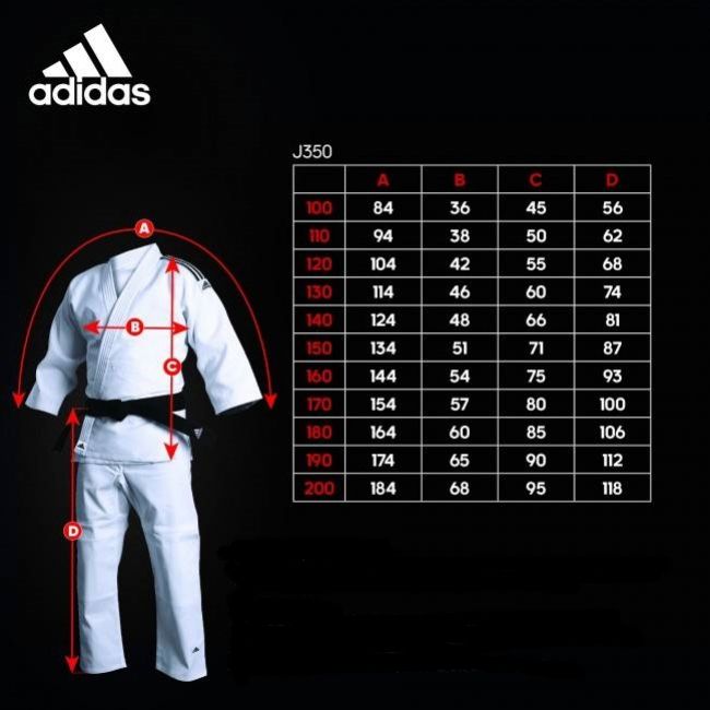 Adidas JU kimono s črnimi pasovi Club 350g, bel