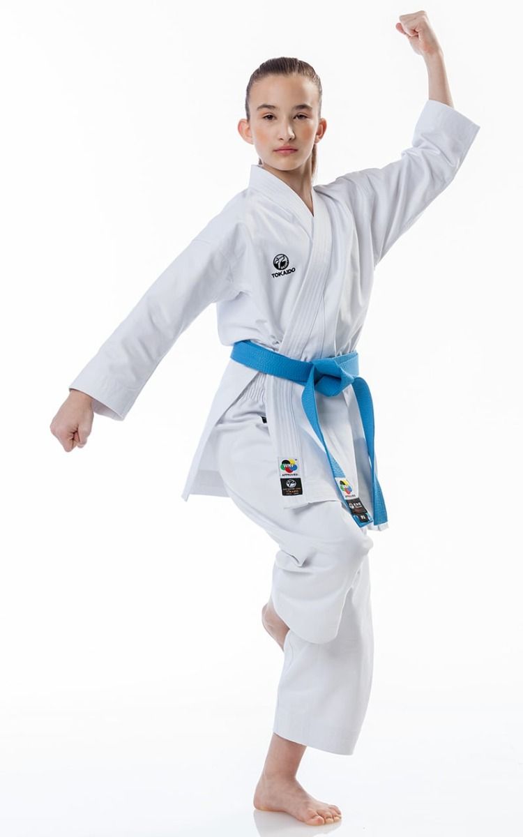 Tokaido otroški KA kimono Kata Master WKF 340g, bel