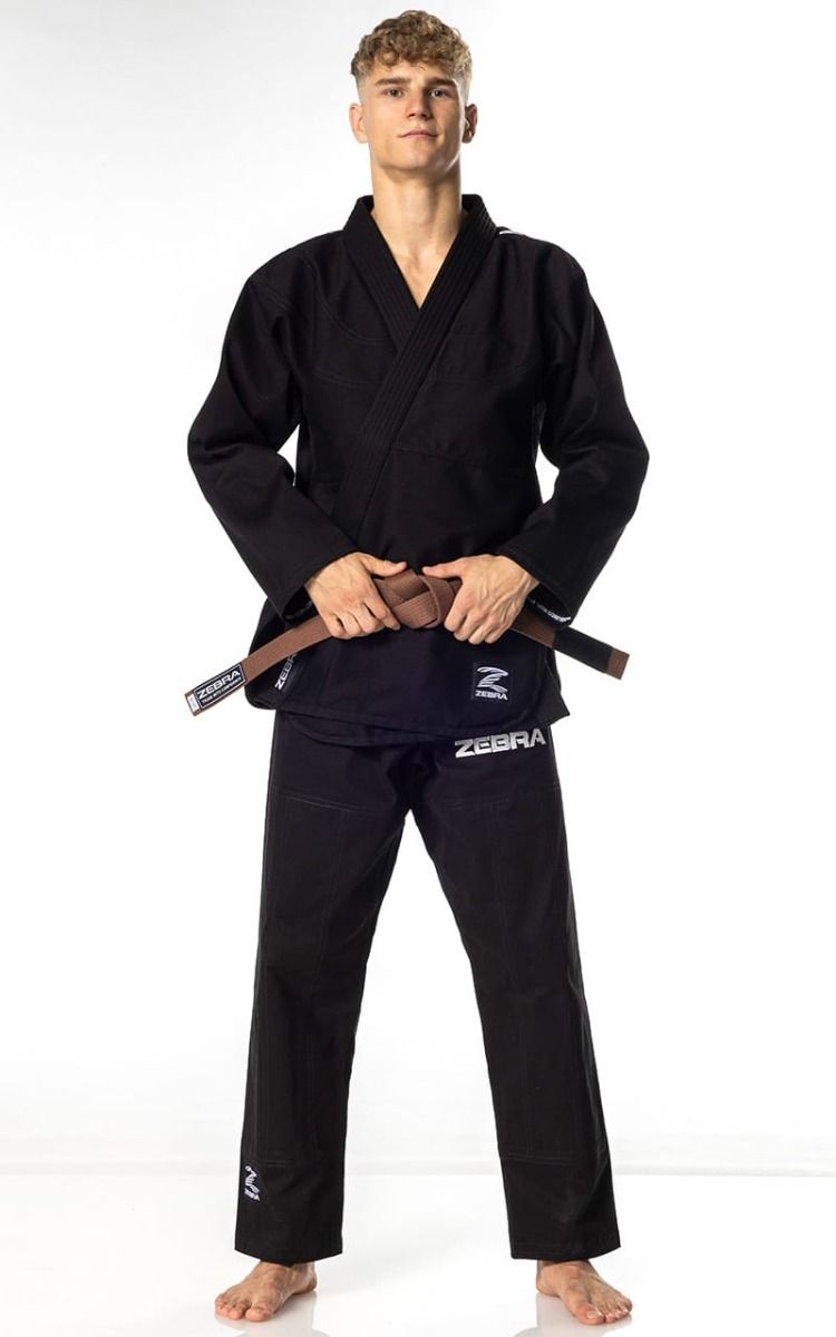 Zebra BJJ kimono Guerreiro 350g, črn