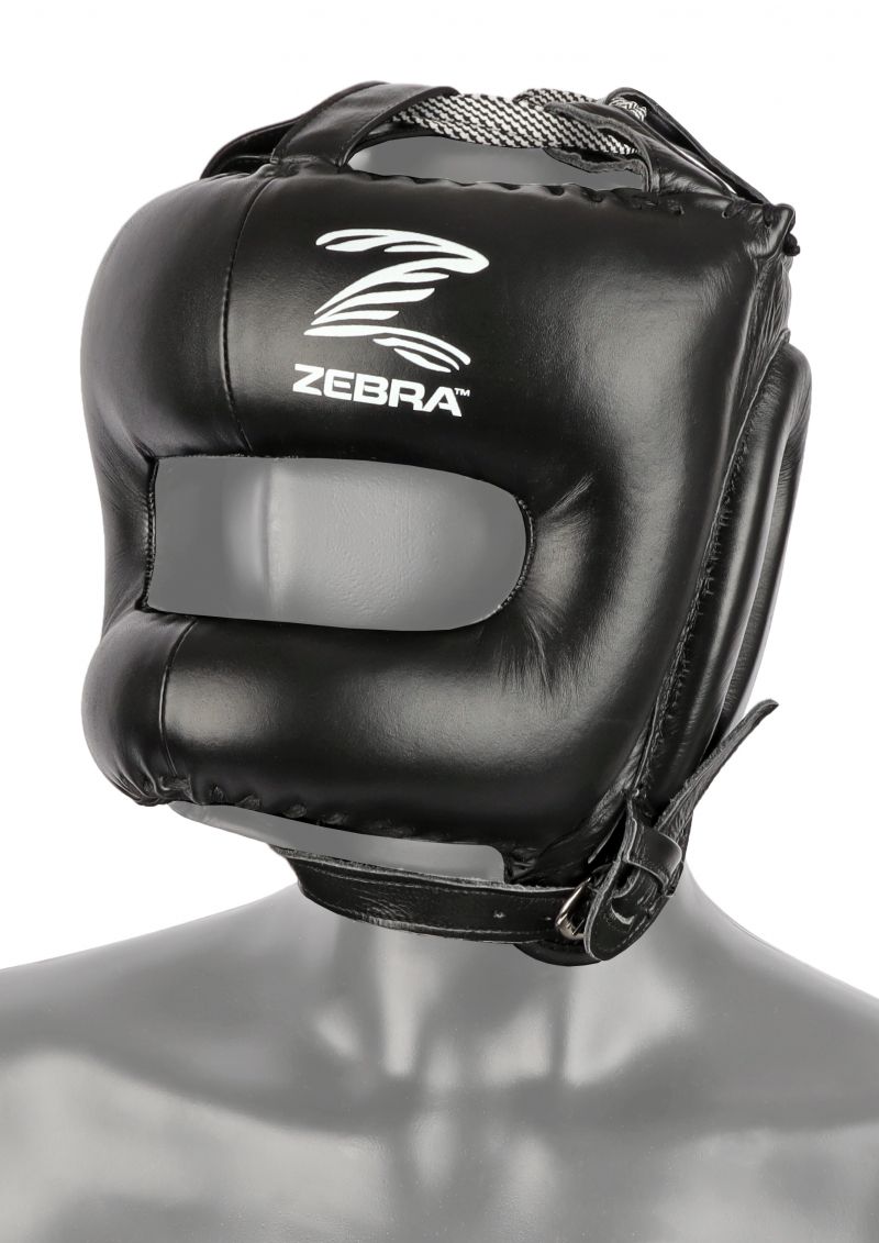 Zebra boksarska čelada z ščitnikom za obraz