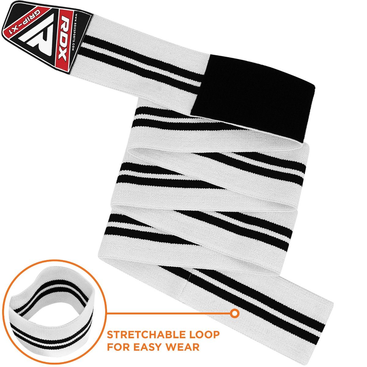 RDX povoji za kolena PLUS, belo-črni