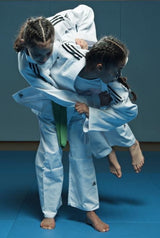 Adidas JU kimono s modrými pásmi Club 350g, biele