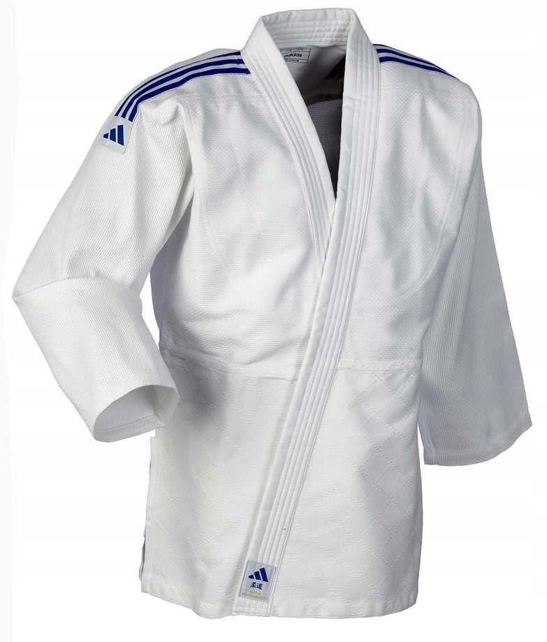 Adidas JU Kimono with Blue Stripes Club 350 g, White