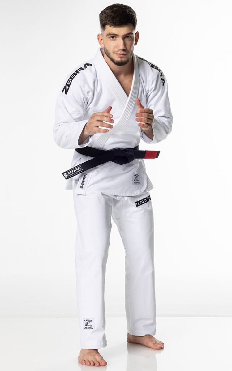 Zebra BJJ kimono GI Guerreiro 350g, biele