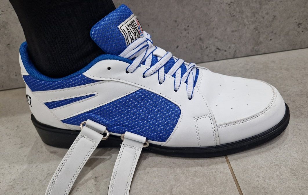 La sport vzpieračské topánky, bielo-modré