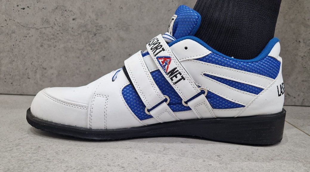 La sport vzpieračské topánky, bielo-modré