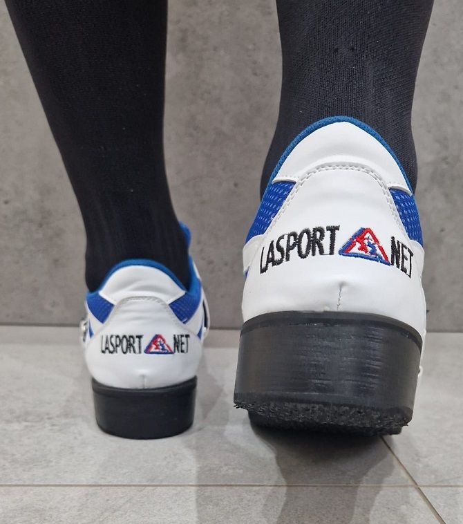La sport vzpieračské topánky, bielo-modré