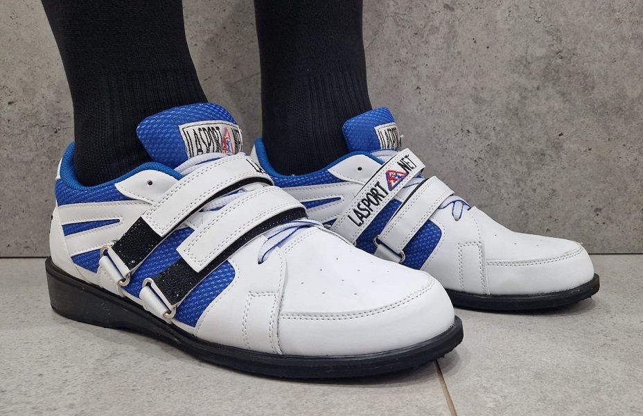 La sport vzpieračské topánky, bielo-modré