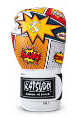Katsudo Kids Faux Leather Boxing Gloves CrushX, White Patterned