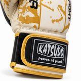 Katsudo boxing gloves Bloom, white-gold