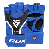 RDX grapplingové rukavice Aura plus T-17, modro-čierne