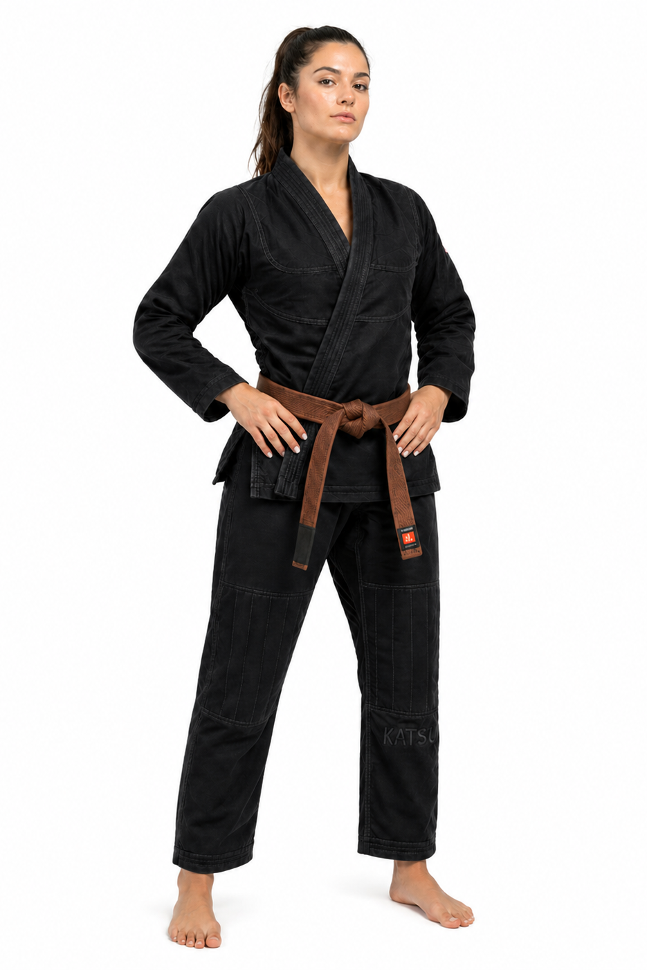 Katsudo Yori Damen Jiu Jitsu Kimono 550 g, schwarz